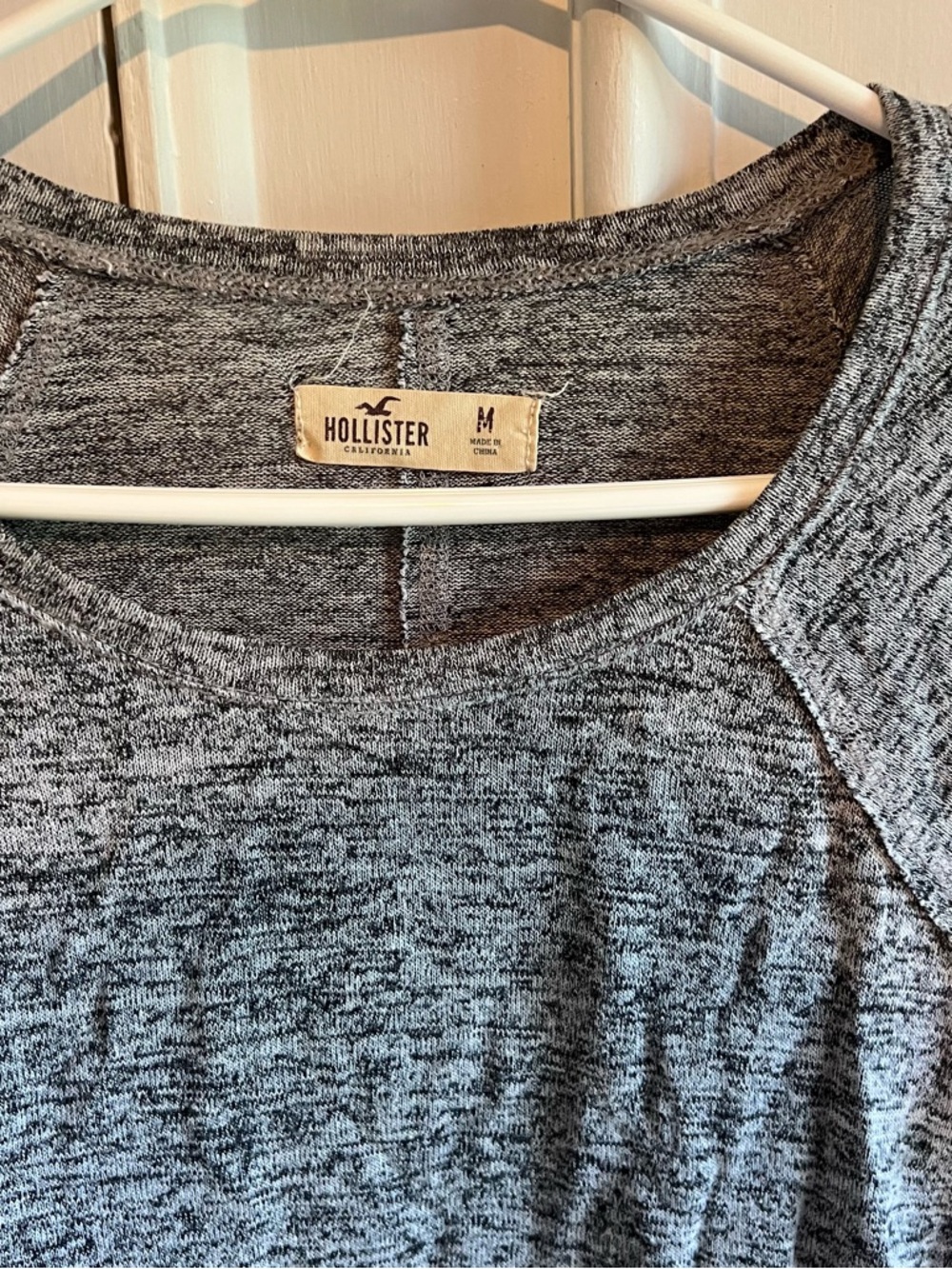 Vintage Hollister Marled Grey Long-Sleeve Scoop Neck Tee - Picture 2 of 7